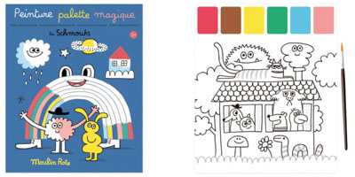 Peinture palette magique Les Schmouks Moulin Roty